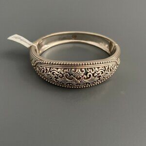 Brighton NEW Monte Cristo Hinged Bangle Silver Bracelet Collectible NWT Diatrita
